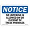 Signmission Sign, 10" H, 14" W, Plastic, No Loitering Is Allowed Or In Front Of Sign, Lndscp, 1014-L-14689 OS-NS-P-1014-L-14689 - alternate 1